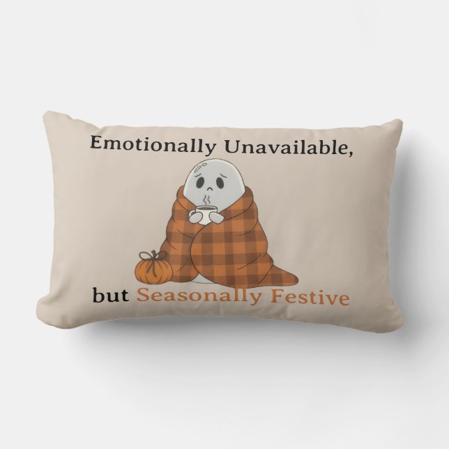 Coussin Rectangle Emotionally Unavailable but Seasonally Festive (Recto)