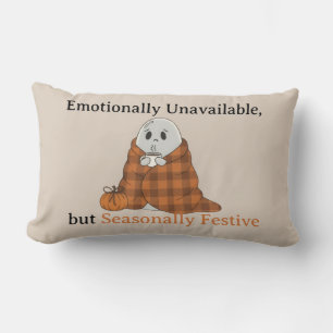 Coussin Rectangle Émotionnellement indisponible mais festif saisonni