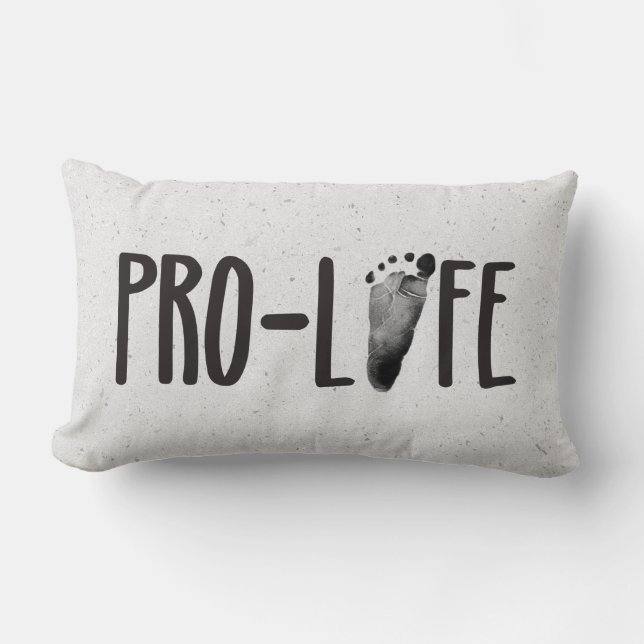 Coussin Rectangle Empreinte bébé Pro-Life (Recto)