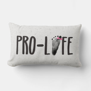 Coussin Rectangle Empreinte bébé Pro-Life avec la mâchoire