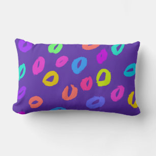 Coussin Rectangle Empreinte de léopard arc-en-ciel