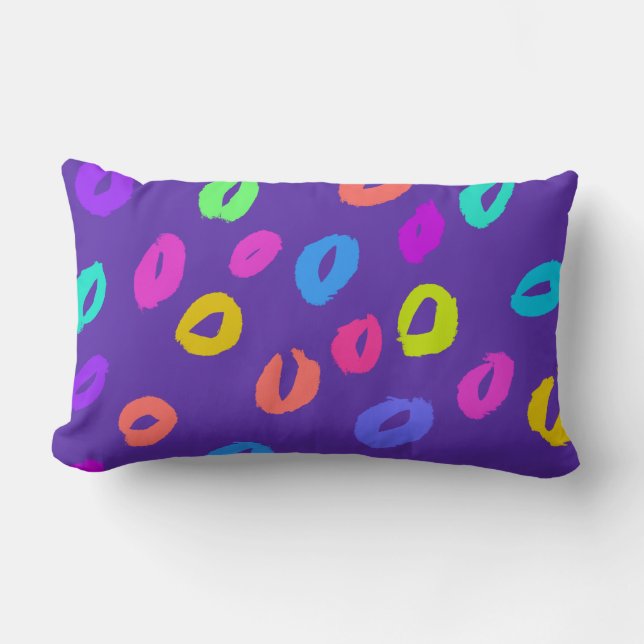 Coussin Rectangle Empreinte de léopard arc-en-ciel (Recto)