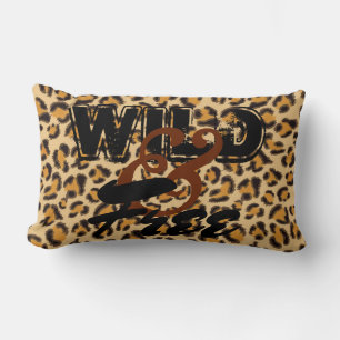 Coussin Rectangle Empreinte de léopard sauvage et libre