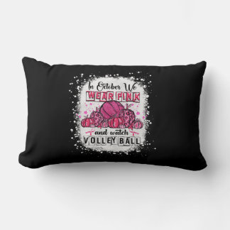 Coussin Rectangle En octobre, nous portons le volleyball rose Cancer