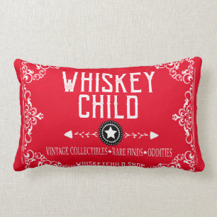 Coussin Rectangle ENFANT de WHISKEY - objet de collection rouge du