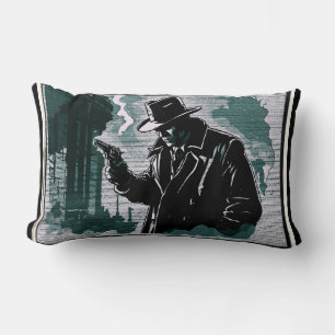 Coussin Rectangle Enquêteur Urbain de Ville Crue Style Vintage 1940