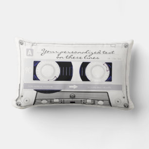 Coussin Rectangle Enregistreur à cassettes - blanc -