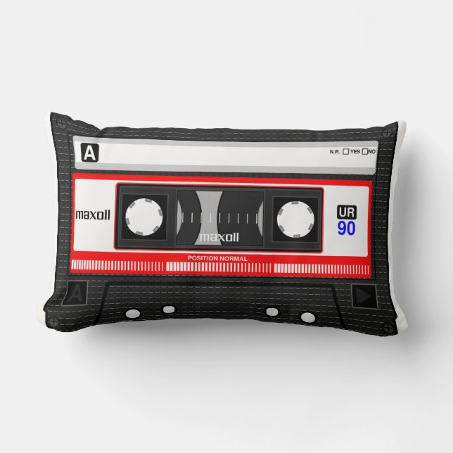 Coussin Rectangle Enregistreur à cassettes rétro (Recto)