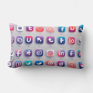 Coussin Rectangle Ensemble d'icônes sociales