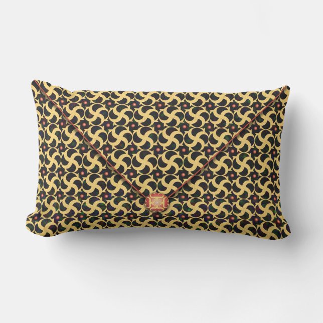 Coussin Rectangle Enveloppe en cage dorée (Recto)