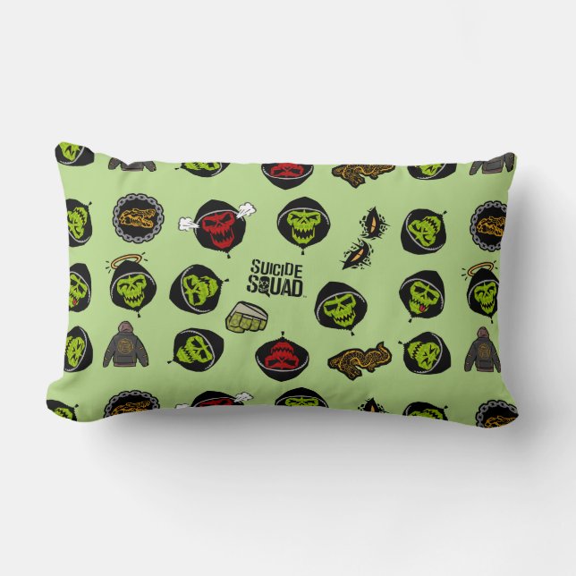 Coussin Rectangle Équipe de suicide | Killer Croc Emoji Motif (Recto)