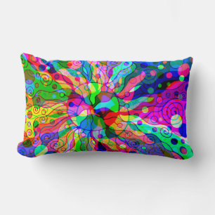 Coussin Rectangle Esquisse Imaginaire Art - Neon Abstrait Maj 1