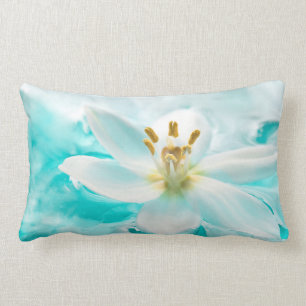 Coussin Rectangle Etang bleu d'eau bleu Tulip blanc Aqua Turquoise