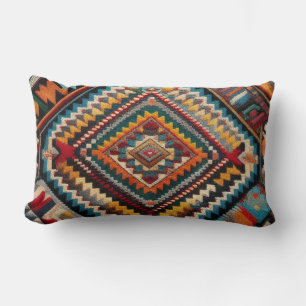 Coussin Rectangle Ethnique Kilim Turc Anatolim ferme géométrique