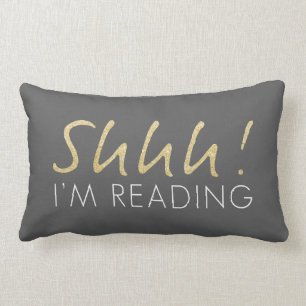 Coussin Rectangle Étincelle d'or de deux tons Shhh ! Je lis le