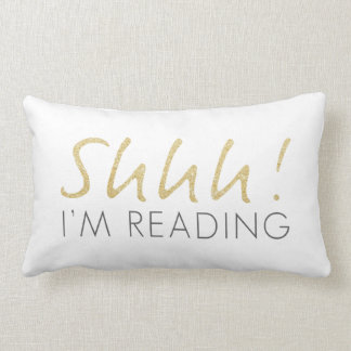 Coussin Rectangle Étincelle d'or de deux tons Shhh ! Je lis le