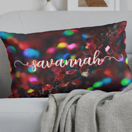 Coussin Rectangle Étincelle rouge foncé