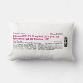 Coussin Rectangle Étiquette de lidocaïne médicale drôle