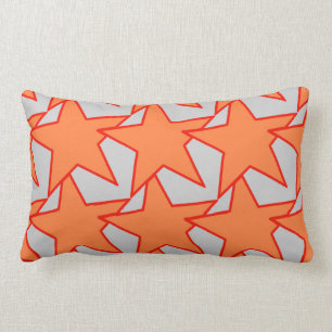 Coussin Rectangle Étoile moderne géométrique - orange et gris de