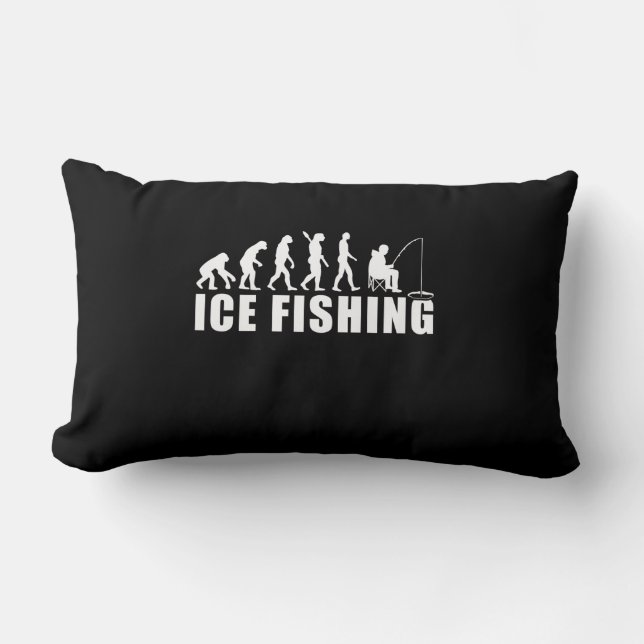 Coussin Rectangle Évolution de la pêche sur glace Fisher (Recto)