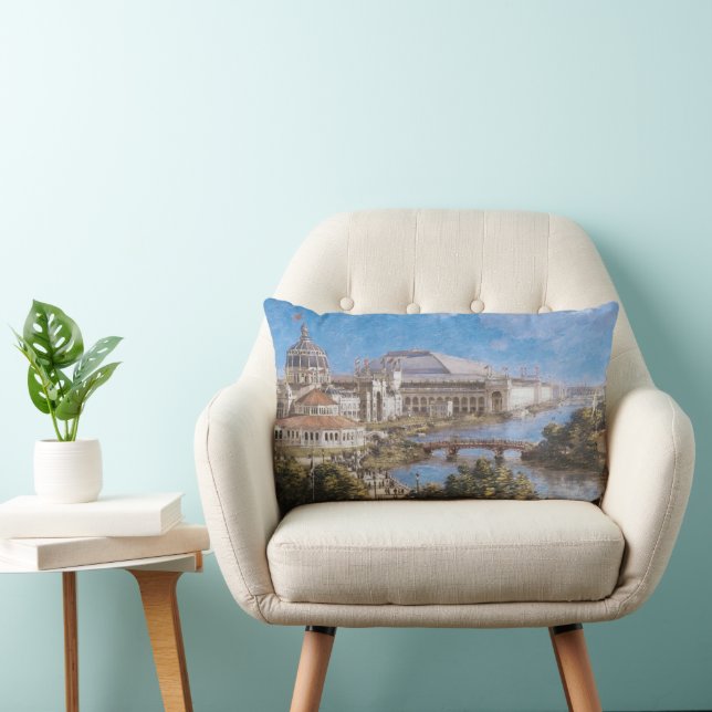 Coussin Rectangle Exposition colombienne mondiale par Theodore Robin (Chaise)