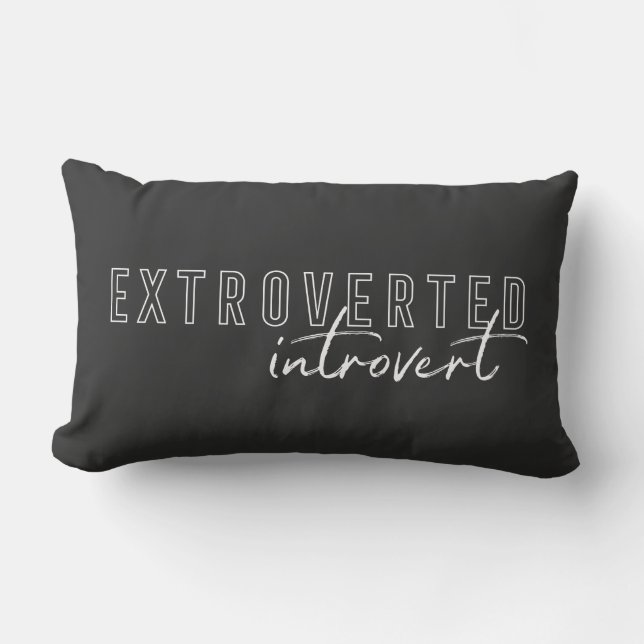 Coussin Rectangle Extroverti Introvert Personnalité Drôle (Recto)