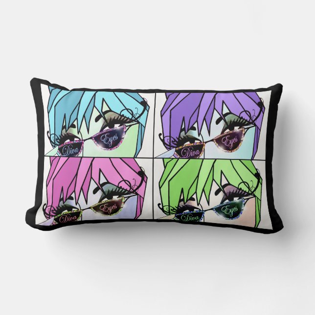 Coussin Rectangle Eyelash Divas (Recto)