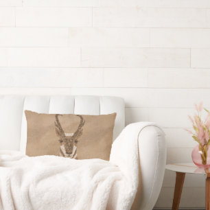 Coussin Rectangle Face d'Antelope du sud-ouest de Pronghorn