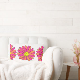 Coussin Rectangle Faisceaux orange roses chauds