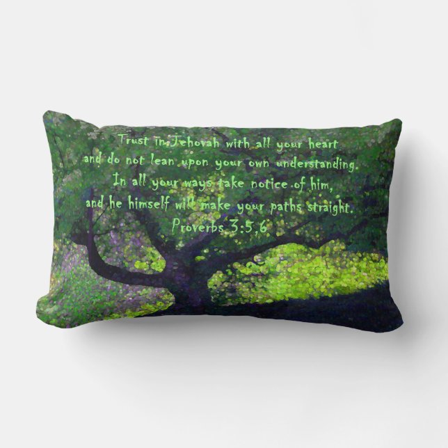 Coussin Rectangle "Faites confiance en Jéhovah avec tout votre (Recto)