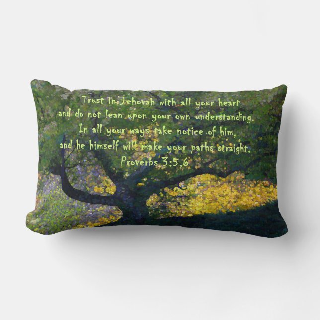 Coussin Rectangle "Faites confiance en Jéhovah avec tout votre (Recto)