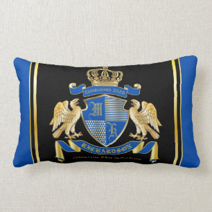 Coussin Rectangle Faites votre propre armoiries Emblème d'aigle ble