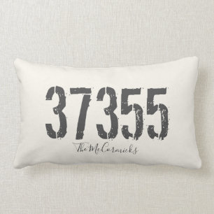 Coussin Rectangle Famille de codes Zip rustiques Lettrés personnali