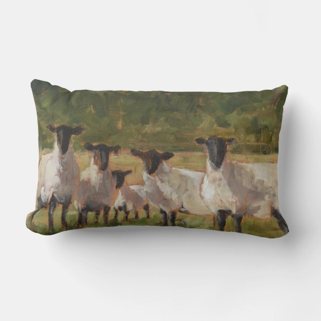 Coussin Rectangle Famille de moutons (Recto)