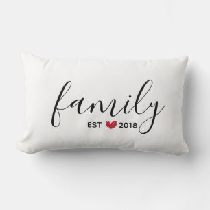 Coussin Rectangle Famille Red Heart Année de fondation