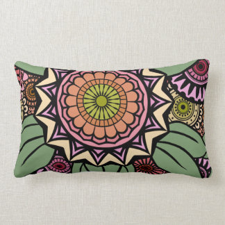 Coussin Rectangle FANDANGO de DECO dans la pêche, le rose et le vert