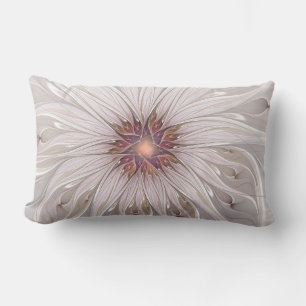Coussin Rectangle Fantaisie florale, fleur pastel moderne abstraite