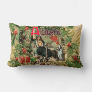 Coussin Rectangle Fantôme de Noël Illustration actuelle Scrooge