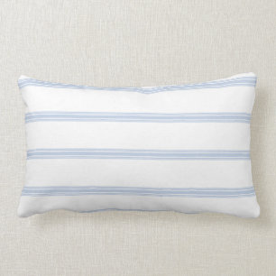 Coussin Rectangle Farmhouse French Ticking Motif Bleu blanc