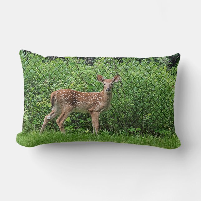 Coussin Rectangle Faune devant une clôture (Recto)