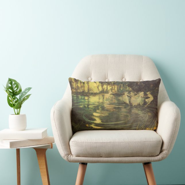 Coussin Rectangle Fées en tourbillon par Arthur Black, Danse de fées (Chaise)