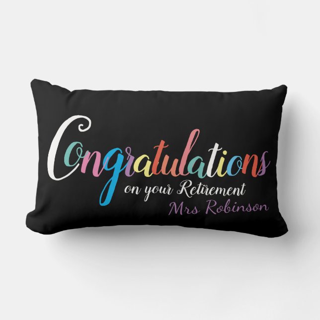 Coussin Rectangle Félicitations pour la retraite des enseignants (Recto)