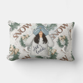 COUSSIN RECTANGLE FEMME DE CUDDLE AVEC DES BOWS & GLACES