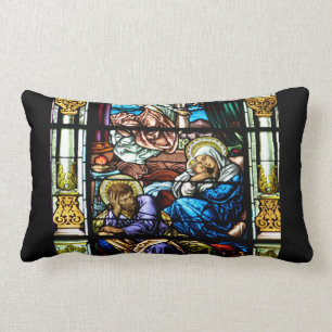 Coussin Rectangle Fenêtre en verre tendu de Jésus
