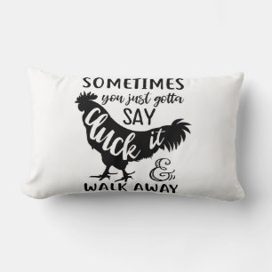 Coussin Rectangle Ferme d'amour de poulet mignon Ferme Coq Noir