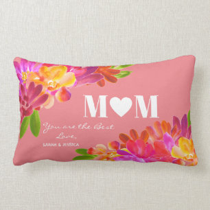 Coussin Rectangle Fête des mères de famille Florals aux couleurs viv