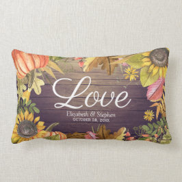 Coussin Rectangle Feuille d'automne  Citrouille Wedding shower de bo
