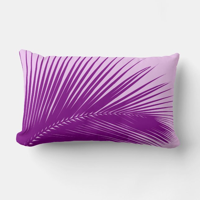 Coussin Rectangle Feuille de palme - orchidée et violette (Recto)