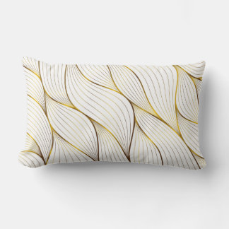 Coussin Rectangle Feuille d'ornement en or