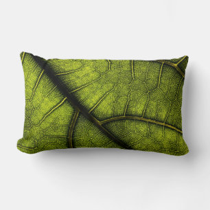 Coussin Rectangle Feuille verte en gros plan